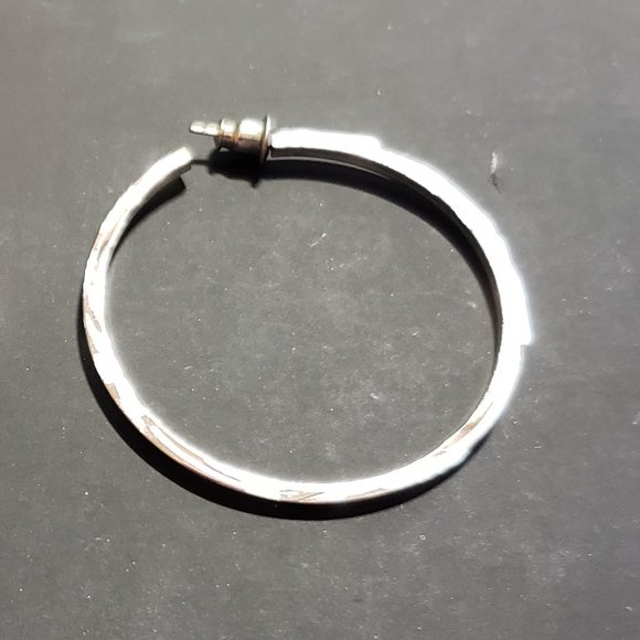 Silver Colored Hoop Earrings - Picture 3 of 3